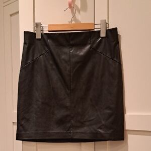 068- NWT/ Dynamite Faux Leather Black Mini Skirt, Stretch And Pull On.